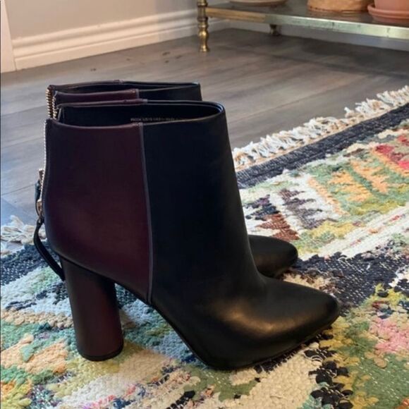 CAbi Bisset ColorBlock Mulberry Leather Ankle Boot - Picture 5 of 7